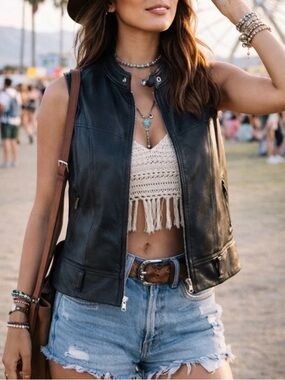 Cabi Leather Vest
